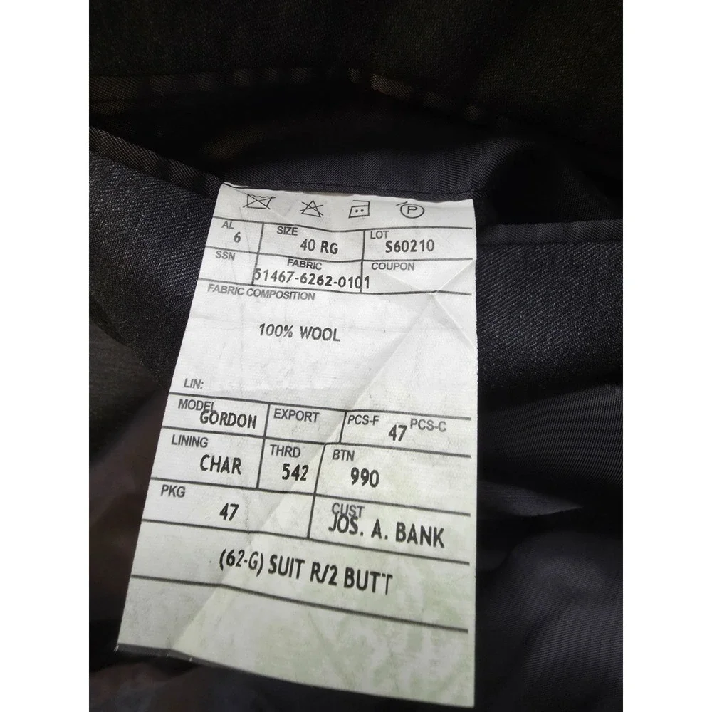 Jos A Bank Blazer Jacket Mens 40R‎ Gray Sports Coat 2 Buttons Pure Wool *